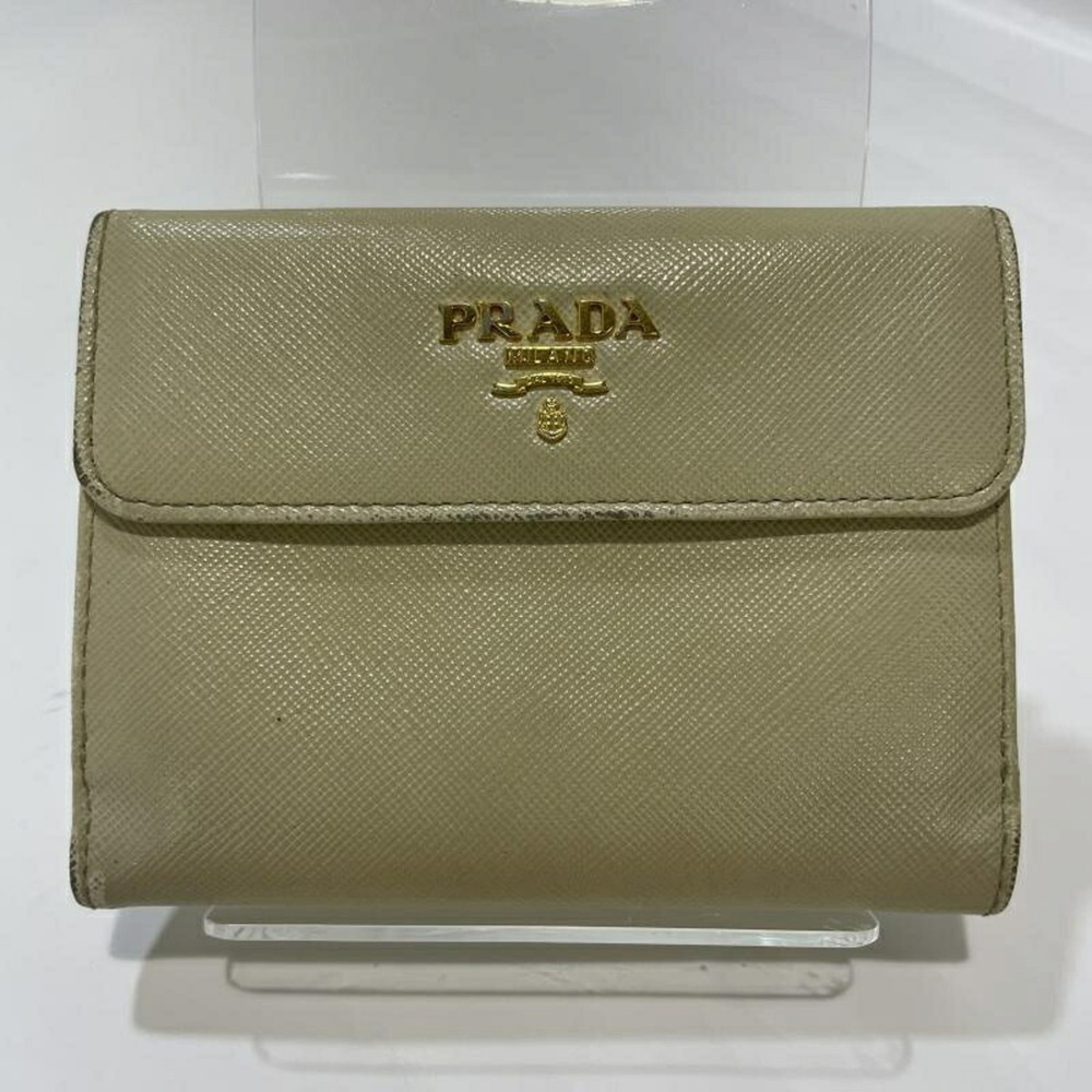 PRADA bi-fold wallet, beige